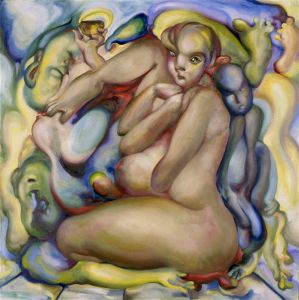 Lab Room Floor, oil on canvas, 2003.